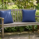Outdoor Pillow Set, 24x24 Inch Water-Resistant & Fade-Resistant Outdoor Chair Pillows with Removable Cover for Patio Chair, Sofa,Navy Blue (Set of 2)