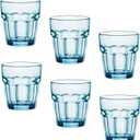 Bormioli Rocco Rock Bar Lounge Rocks Glasses, Blue, Set of 6, 27 cl 9 1/4 oz.