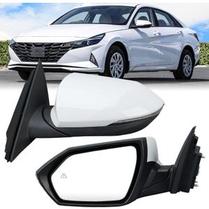 Driver Side Mirror Compatible with 2021-2025 Hyundai Elantra w/Blind Spot Detection Heated Manual Folding Power Glass Turn Signal Rear View Mirror Replace 87610AA170 White 8 Pins USA Built