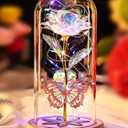 Valentines Day Rose Gifts for Her Women Mom, Galaxy Glass Rose Forever Preserved Flowers for Delivery Prime Rose in Glass Dome Valentine's Day Flowers Gift for Wife Girlfriend Daughter Anniversary