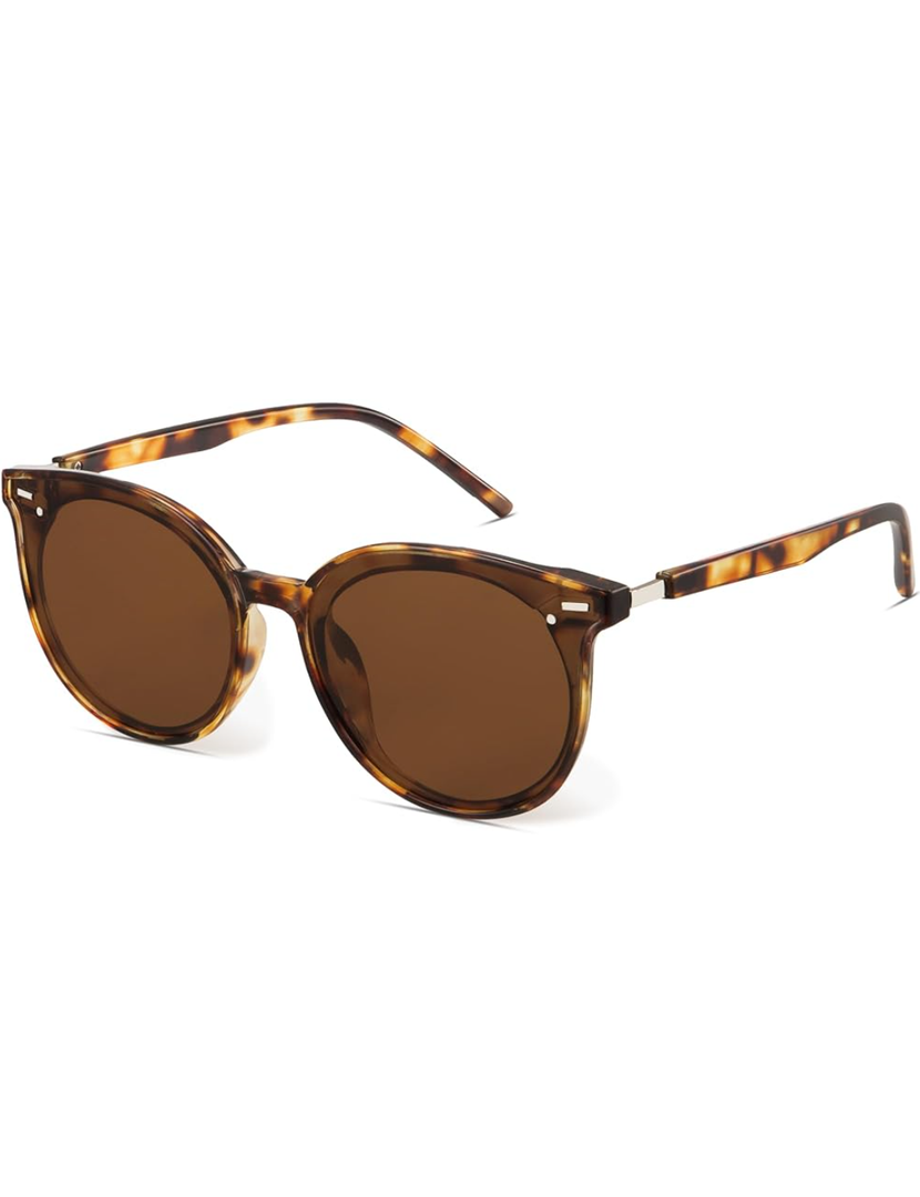 Livho Polarized Sunglasses, Retro & Oversized Shades for Women with Round Lenses