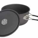 Mirror Camping Cooking Pot Aluminum Alloy Camping Cookware with Folding Handle for Camping Picnic Hiking, 1.3 Qt