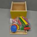 Adena Montessori 5 in 1 Wooden Montessori Play Kit Baby Toys,Object Permanence Box,Matchstick Color Drop,Cotton Swab Drop Game,Carrot Harvest and Coin Box for Kid 1 Year Old,Gift for Baby 6-12 Month
