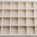 Oirlv Stackable Linen Jewelry Tray Adjustable 24 Grid Jewelry Storage Case for Drawer or Showcase
