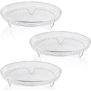 8 inch Air Fryer Racks, Air Fryer Universal Accessories, Baking Rack,Round Stackable Grill, Food-Grade Stainless Steel Kitchen Household, Fit all 4.2QT - 5.8QT air fryer,Oven - 3 Pack