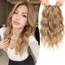 PANEWAY 16 Inch Clip In Hair Topper for Women, Lightweight Synthetic Hairpiece for Thin Hair and Everyday Volume