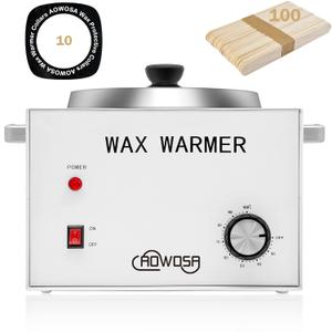 Large Single Waxing Warmer Professional 3L Electric Wax Heater Machine Hold 5.5 Lbs for Hair Removal, Large Wax Pot Paraffin Facial Skin Body SPA Salon Equipment with 100 Sticks