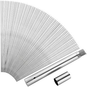 ZEAYEA 200 PCS Kabob Skewers, 13.4" Stainless Steel BBQ Sticks with Portable Storage Tube for Grilling, Metal Barbecue Skewer for Meat Shrimp Chicken Vegetable Outdoor Cooking