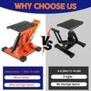 Adjustable Dirt Bike Stand with with Tool Trays 1000LBS Capacity Hydraulic Lift Motorcycle Jack Stand Powersports Stand for Dirtbike, ATV, Motorcycle -Hoist Table for Dirt Pit Bike Repair, Maintenance