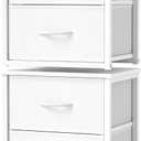 DAOUTIME 2-Pack Stackable Storage Drawers (4 Drawers Total), White Closet Organizer with Wooden Top & Metal Frame, Freestanding or Stackable Dresser for Bedroom, Living Room, Under Bed, 11.8"D x 15.8"W x 16.4"H