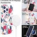 Magnetic Case for iPhone 12 Mini 5.4 inch Compatible with MagSafe Charging Soft TPU Slim Shockproof Protective Cute Cover for iPhone 12 Mini with Screen Protector(Gray Pink Floral)