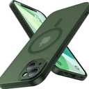Magnetic for iPhone 15 Case,Upgraded [Full Camera Protection][Compatible with Magsafe][Military Grade Drop Protection] Shockproof Slim Translucent Matte Phone Case for iPhone 15,Forest Green