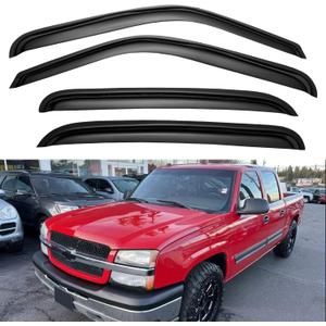 Window Visors Rain Guards for 2001-2007 Chevy Silverado/GMC Sierra, Window Vent Wind Deflectors Visors Shades for 2000-2006 Suburban/Yukon XL, 2002-2006 Avalanche/Cadillac Escalade - Crew Cab (2001-2007 silverado/sierra crew cab)