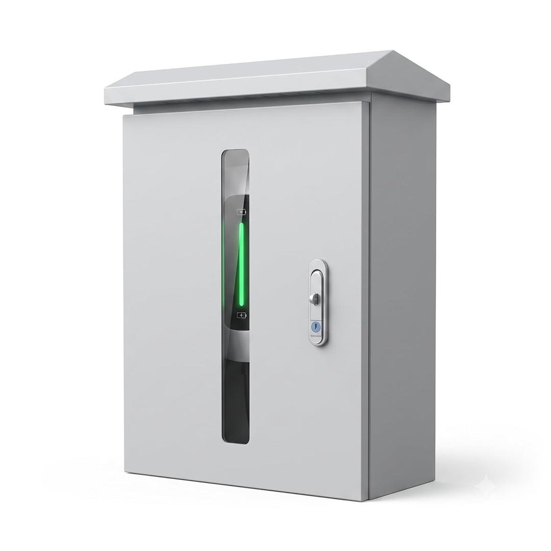 Wall-Mounted Rainproof Steel EV Charger Protection Box, 18"x24"x9"