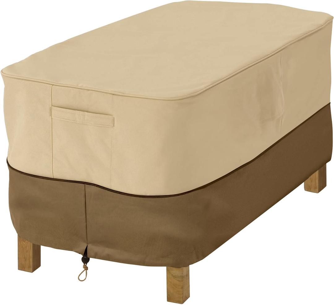 Classic Accessories Veranda Water-Resistant 26 Inch Rectangular Patio Ottoman/Side Table Cover (20.0 " W x " D x 17.0 " H)