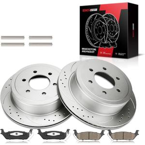 Torchbeam 13.7" Rear Brakes and Rotors Kit Brake Kit for Ford 2004-2009 F-150, Ford 2010 F-150 5.4L, Ford 2011 F-150 5.0L, Ford 2010 F-150 4.6L, Ford 2011 F-150 3.5T, Ford 2011 F-150 3.7L, 54111 D1012