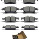 Brake Pads Set fit For 2013 2014 2015 2016 2017 2018 2019 For Ford Fusion,2013 2014 2015 2016 2017 2018 For Lincoln MKZ D1653 D1665 8PCS Front Rear Ceramic Brake Pads CCTECHMASS