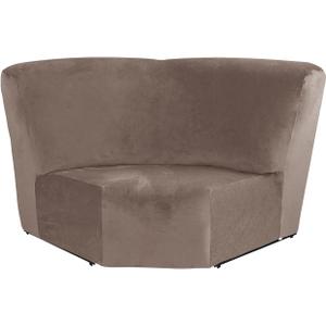 MIFXIN Corner Sofa Cover 1 Piece Velvet Stretch Corner Couch Cover for Sectional Recliner Sofa Slipcover Reclining L Shape Sofa Couch Additional Seat (Tan)