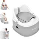 3 in 1 Potty Training Toilet, Toddler Potty Training Seat, Baby Potty Trainning Step Stool, Potty Trainer for Boys and Girls, Gray