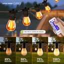 Outdoor Solar String Lights 52FT 16, Shatterproof & Waterproof LED Patio Lights with Remote, Dimmable & Timer Functions, 2700K Warm White Commercial Grade Decorative Hanging Lights