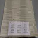 StorageWorks Fabric Storage Bins with Lid, Decorative Storage Boxes for Shelves, Stackable Closet Organizer Basket with Handles, Jumbo, Khaki and Beige Stripes, 2-Pack