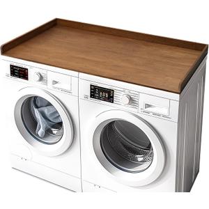 Gashell Washer Dryer Countertop, 27.5" x 54" Bamboo Washer and Dryer Countertop for Laundry Room Organization(Retro Brown), Standard