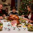 100 Pcs Christmas Snowman Treat Snack Cups 9 oz Disposable Paper Ice Cream Bowls, Holiday Dessert Snack Cups for Winter Holiday Xmas Party Supplies, Hot & Cold Food Containers