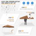 EAGLE PEAK 10x10 Slant Leg Pop-up Canopy Tent Easy One Person Setup Instant Outdoor Beach Canopy Folding Portable Sports Shelter 10x10 Base 8x8 Top (Khaki)
