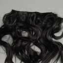 KooKaStyle Invisible Wire Hair Extensions with Transparent Headband Adjustable Size 4 Secure Clips Long Wavy Secret Wire Synthetic Hairpiece for Women (12 Inch, Black)