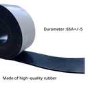 Solid Rubber Strips with Adhesive 1/8 (.125)" Thick X 2" Wide X 10'Long, Solid Rubber Sheet Rolls Self Adhesive for Anti-Slip, Anti-Vibration (2" X10'X1/8")