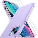 SPIDERCASE Designed for iPhone 13 Case, [10 FT Military Grade Drop Protection] [with 2 pcs Tempered Glass Screen Protector] Slim Case for iPhone 13 6.1 inch (Purple)