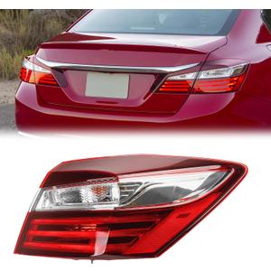 Dasbecan Passenger Tail Light Compatible with Honda Accord 2016 2017 Right Rear Lamp Outer Replaces# 33500T2AA21 With Bulbs