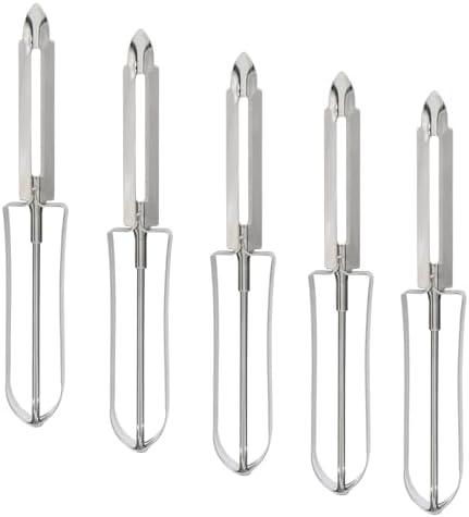 Coufce 4 Pcs Stainless Steel Kitchen Vegetable Peeler Rotary Peelers for Carrots, Potatoes, and Fruits Ergonomic Handle Dishwasher Safe
