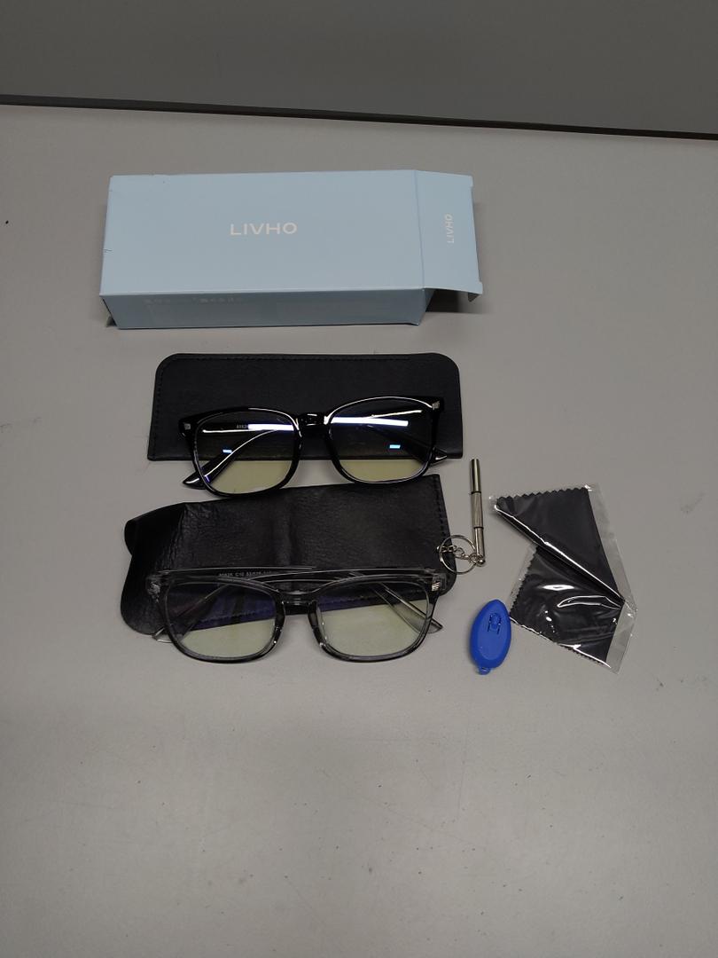 livho High Tech Blue Light Glasses - Advanced 99% Blue Light Blocking Computer Glasses - Anti Eyestrain & UV Glare Protection (*B1 Light Black+clear)