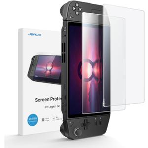 JSAUX 2-Pack Screen Protector for Legion Go, Ultra HD Glass Protector 9H Hardness Edge-to-Edge Scratch Resistant Tempered Glass Compatible with Lenovo Legion Go