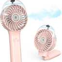 COMLIFE Portable Handheld Misting Fan, 3000mAh Rechargeable Battery Operated, 180 Foldable, Mini Personal Fan with Water Sprayer for Travel, Makeup, Home, Office, Camping, Outdoors (Pink)