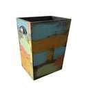 Farmhouse Wood Trash Can - Rustic Distressed Rectangular Waste Bin, Handmade Vintage Decor for Kitchen, Bathroom, Office(H 11.8inc* L 9.8Inch*W 7.8Inch-1PCS)