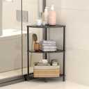 Book Small Corner Shelf, 3 Tier Corner Bookshelf Display for Living Room Decor, 23.2" Standing Shelf Bookcase Organizer, Black Storage Shelves for Bedroom, Bathroom, Small Space