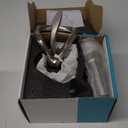 Elegant Bathroom Sink Faucet Single Hole,AUU Waterfall Brushed Nickel Vanity Sink Faucet Solid Brass,Single Handle Basin Tap with Pop Up Drian Deck Plate Supply Line (Brushed Nickel, Short)