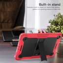 Case for T-Mobile REVVL Tab 2 Android 15 Tablet 10.1 inch,Heavy Duty Shockproof Protective Cover with Kickstand,Kids Friendly,4 Corners Thicken Shockproof,Red+Black