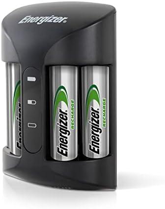 Energizer Recharge Pro Rechargeable AAA and AA Battery Charger With 4 NiMh Rechargeable AA Batteries, Provides a Full Charge in 3 Hours