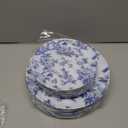 EI 60pcs Blue Plastic Plates Disposable Heavy Duty,Blue and White Floral Disposable Plates,10.25" Dinner & 7.5" Dessert Plate,Natural Fresh and Elegant Decorations for Birthdays/Tea Party/Wedding