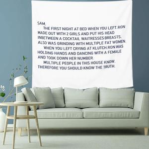 Macide Funny Boutique Tapestry Jersey Shore Letter to Sammi Wall Hanging Jersey Shore Party Decorations for Living Room Bedroom Dorm Home Decor (59.1 x 51.2 in)