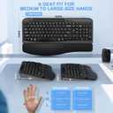 Ergonomic Wireless Keyboard with Cushioned Wrist Rest, Wave Keys, Phone Holder, Comfortable Natural Typing, 2.4GHz Full Size Cordless USB Computer Keyboard for Windows, Mac OS, Laptop, PC (Black)