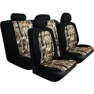 Pilot Automotive SC-5025E 10-Piece Front & Back Seat Cover Set - Camo Mesh (Black)