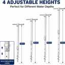 Sand Anchor for Boat, 304 Stainless Steel Heavy Duty Screw in Boat Anchor Pole, Adjustable 29.5"44.5", One-Piece Forged Auger & Foldable Handle for Shallow Water, Sandbar Beach, Jet Ski,PWC