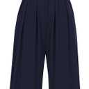 PRETTYGARDEN Womens Summer Jumpsuits Dressy Casual One Piece Outfits Sleeveless Mock Neck Wide Leg Pants Rompers with Pockets (Medium, Navy)