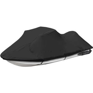 EliteShield Trailerable Jet ski Cover, Waterproof Tear and Fade Resistant Polyester Fits Stand- UP to 3 Seater Sea doo Yamaha Kawasaki wave runner PWC Covers (Fits from 116"-125"(2 Seater))