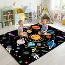 Space Rugs for Kids Bedroom,Outer Space Rug for Boys Room with Solar System,Planets Theme Area Carpet for Bedroom Playroom Classroom Decor,3'5'