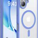 Magnetic for iPhone 16 Case,[Compatible with MagSafe][Military Grade Drop Protection] Anti-Fingerprint Translucent Matte Shockproof Protective Case for iPhone 16 Phone Case 6.1",Light Blue
